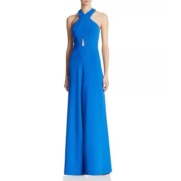 NWT Alice + Olivia Trinity Jumpsuit Womens 2 Cobalt Cross...